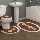 Set covoraș de baie (3 bucăți), Alanur Home, QUEEN031, Poliester, Maro