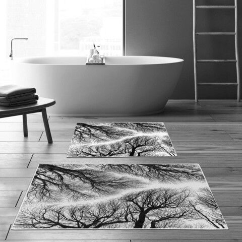 Set covoraș de baie (2 bucăți), Alanur Home, KT449, Poliester, Multicolor