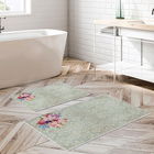 Set covoraș de baie (2 bucăți), Alanur Home, KT451, Poliester, Multicolor
