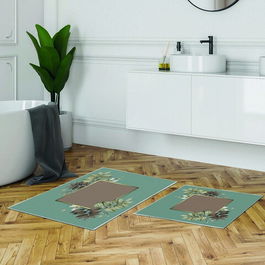 Set covoraș de baie (2 bucăți), Alanur Home, KT471 v2, Poliester, Multicolor
