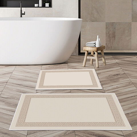 Set covoraș de baie (2 bucăți), Alanur Home, KT493, Poliester, Multicolor