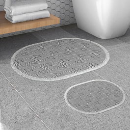 Set covoraș de baie (2 bucăți), Alanur Home, 410605-O, Poliester, Gri