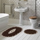Set covoraș de baie (2 bucăți), Alanur Home, Selonya Oval, Poliester, Maro