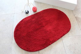 Covoraș de baie, Chilai Home by Alessia, Colors of Oval, 60x100 cm, Fibre acrilice, Rosu