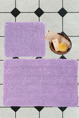 Set covoraș de baie (2 bucăți), Alessia Home, Victoria, Bumbac, Lila