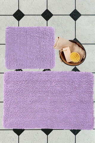 Set covoraș de baie (2 bucăți), Alessia Home, Victoria, Bumbac, Lila
