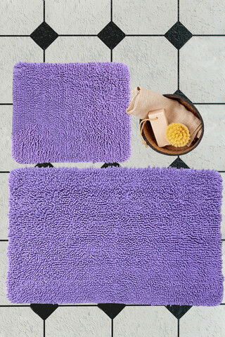 Set covoraș de baie (2 bucăți), Alessia Home, Victoria, Bumbac, Mov