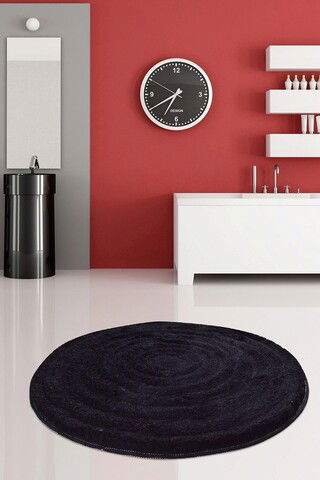 Covoraș de baie, Chilai Home by Alessia, Round, Fibre acrilice, Negru