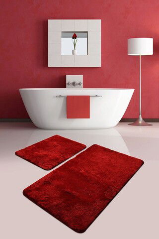 Set covoraș de baie (2 bucăți), Chilai Home by Alessia, Colors of, Fibre acrilice, Rosu