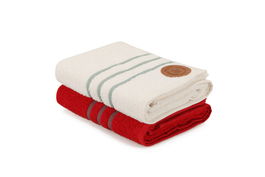Set prosoape de mână (2 bucăți), Beverly Hills Polo Club, 411, Bumbac, Roșu / Crem / Gri / Kaki