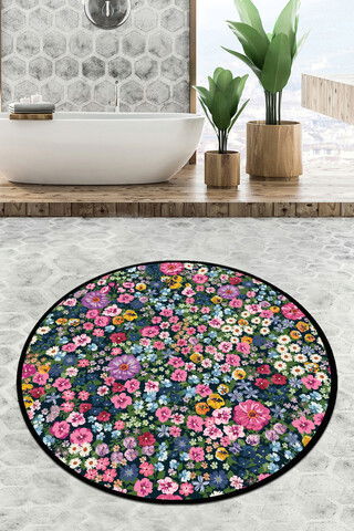 Covoraș de baie, Chilai, Antoryum Circle Djt 80, Poliester, Multicolor