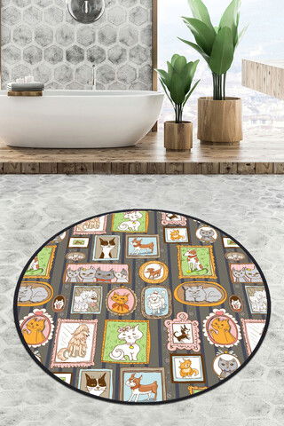 Covoraș de baie, Chilai, Callatte Circle Djt 80, Poliester, Multicolor