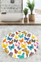 Covoraș de baie, Chilai, Butterfly Valley Circle Djt 80, Poliester, Multicolor