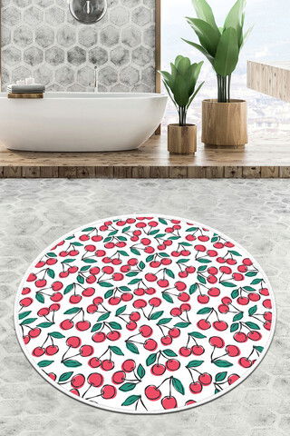 Covoraș de baie, Chilai, Ciliegia Circle Djt 80, Poliester, Multicolor