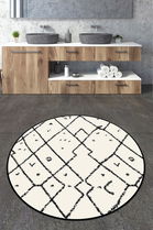 Covoraș de baie, Chilai, Dalmata Circle Djt 80, Poliester, Multicolor
