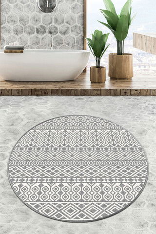 Covoraș de baie, Chilai, Order Circle Djt 80, Poliester, Multicolor