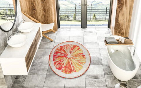Covoraș de baie, Chilai Home, Greyfurt Djt (80 cm), Poliester, Multicolor