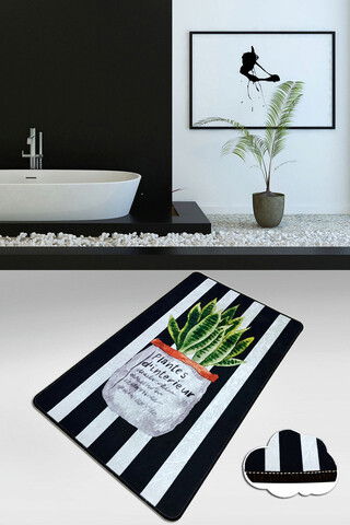 Covoraș de baie, Chilai, Aloevera (70 x 120), 70x120 cm, Catifea, Multicolor