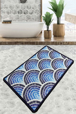 Covoraș de baie, Chilai, Azul, 70x120 cm, Catifea, Multicolor