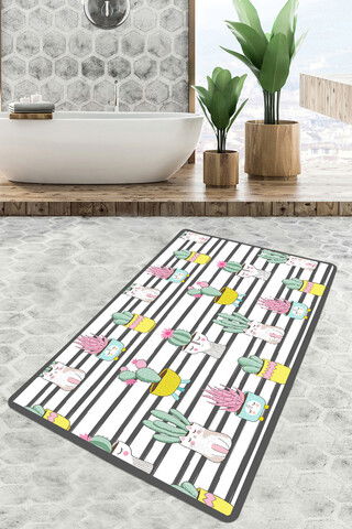 Covoraș de baie, Chilai, Catinus Cactus Djt 70x120, 70x120 cm, Poliester, Multicolor