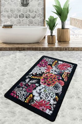 Covoraș de baie, Chilai, Floreale Djt (70 x 120), 70x120 cm, Poliester, Multicolor