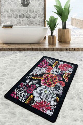 Covoraș de baie, Chilai, Floreale Djt (70 x 120), 70x120 cm, Poliester, Multicolor