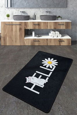 Covoraș de baie, Chilai, Hola Gato Djt (70 x 120), 70x120 cm, Poliester, Multicolor