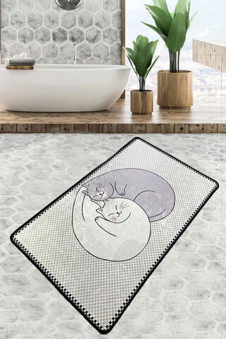 Covoraș de baie, Chilai, Katt, 70x120 cm, Catifea, Multicolor
