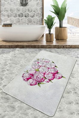 Covoraș de baie, Chilai, Peonia Djt (80 x 100), 80x100 cm, Poliester, Multicolor