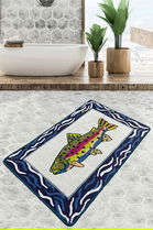 Covoraș de baie, Chilai, Pescado, 70x120 cm, Catifea, Multicolor