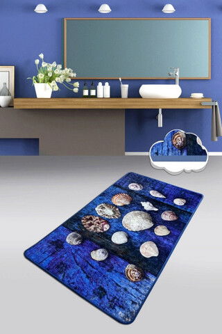Covoraș de baie, Chilai, Seashell (70 x 120), 70x120 cm, Catifea, Multicolor