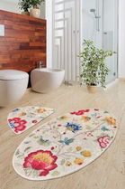 Set covoraș de baie (2 bucăți), Chilai, Arya Oval, Micropoliamida, Multicolor