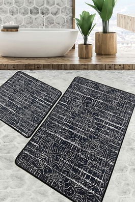 Set covoraș de baie (2 bucăți), Chilai, Asara, Poliester, Multicolor