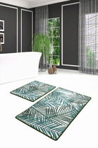 Set covoraș de baie (2 bucăți), Chilai, Botany, Catifea, Multicolor
