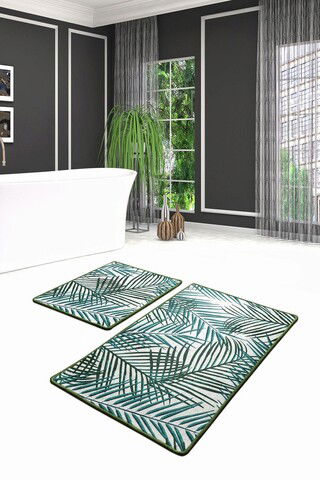 Set covoraș de baie (2 bucăți), Chilai, Botany, Catifea, Multicolor