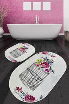 Set covoraș de baie (2 bucăți), Chilai, Cage Djt, Poliester, Multicolor