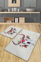Set covoraș de baie (2 bucăți), Chilai, Cervo Djt, Poliester, Multicolor
