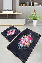 Set covoraș de baie (2 bucăți), Chilai, Blomst, Poliester, Multicolor