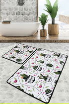 Set covoraș de baie (2 bucăți), Chilai, Glauce Djt, Poliester, Multicolor