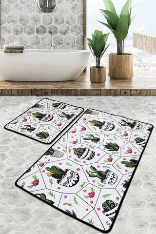 Set covoraș de baie (2 bucăți), Chilai, Glauce Djt, Poliester, Multicolor