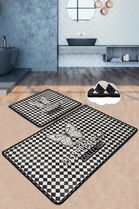 Set covoraș de baie (2 bucăți), Chilai, Kareli Kelebek, Poliester, Multicolor