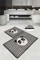 Set covoraș de baie (2 bucăți), Chilai, Kareli Panda, Poliester, Multicolor