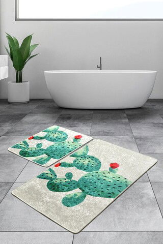 Set covoraș de baie (2 bucăți), Chilai, Green DJT, Micropoliamida, Multicolor