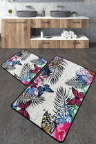 Set covoraș de baie (2 bucăți), Chilai, Noirobi, Poliester, Multicolor