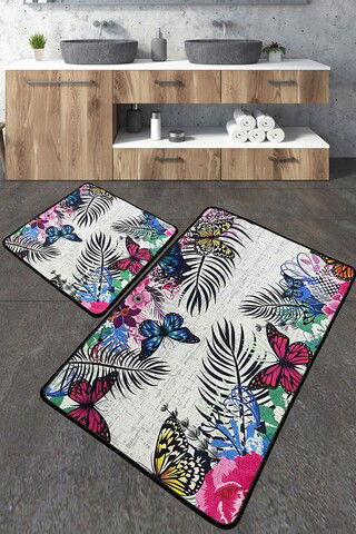 Set covoraș de baie (2 bucăți), Chilai, Noirobi, Poliester, Multicolor