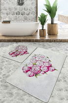 Set covoraș de baie (2 bucăți), Chilai, Peonia Djt, Poliester, Multicolor