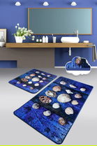 Set covoraș de baie (2 bucăți), Chilai, Seashell, Catifea, Multicolor