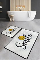 Set covoraș de baie (2 bucăți), Chilai, Smile Djt, Poliester, Multicolor