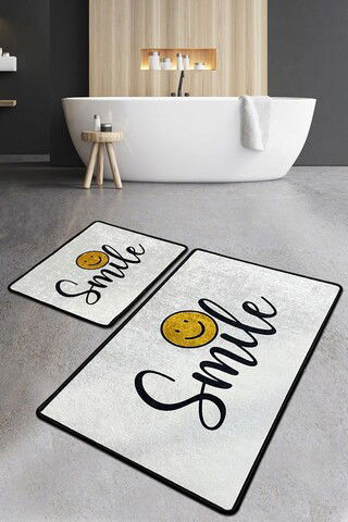 Set covoraș de baie (2 bucăți), Chilai, Smile Djt, Poliester, Multicolor