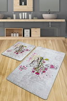 Set covoraș de baie (2 bucăți), Chilai, Songs Djt, Poliester, Multicolor